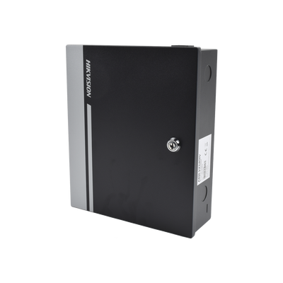 Controlador de Acceso para 1 Puerta y  2 Lectores  / Fácil Administración con Software Gratuito / Incluye Gabinete y Fuente de Alimentación 12Vcc/8A / 10,000 Tarjetas / 50,000 Eventos | DS-K2801