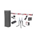 Kit COMPLETO Barrera Derecha XBS Con Corona LED / Brazo Iluminado de 5M / Incluye Sensor de Masa, Transformador, Lazo Magnético, Ancla, Fotoceldas y 2 Controles Inalámbricos | KIT-XBS-3R-LED