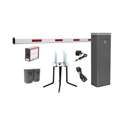Kit COMPLETO Barrera Izquierda XBF Con Corona LED / Brazo de 3M / Incluye Sensor de Masa, Transformador, Lazo Magnético, Ancla, Fotoceldas y 2 Controles Inalámbricos | KIT-XBF-3L