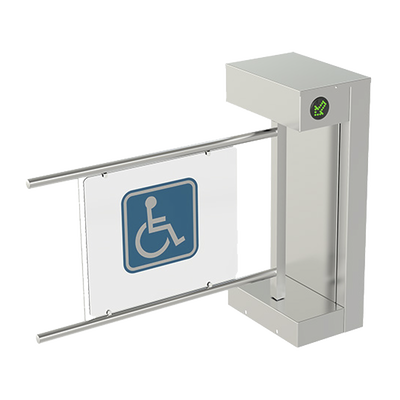 Torniquete De Cortesía Motorizado / Acabado En Acero Inoxidable Con Hoja de Acrílico / Bidireccional / Compatible con Cualquier Control De Acceso de Contacto Seco | 705-EN-1