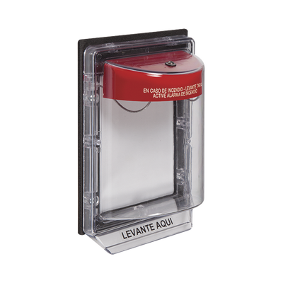 Cubierta Protectora Serie Stopper II® De Policarbonato, Con Alarma, Montaje en Superficie, Interior/Exterior, Etiqueta en Español | STI-1150-ES