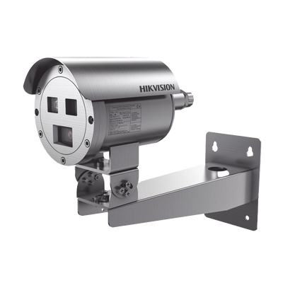 Bala IP Térmica Dual / Termico 9.7 mm (256 X 192) + Óptico 8 mm (4 MP) / Termométrica / Detección de Temperatura / IP68 / 30 mts IR / Antiexplosión / Anticorrosión | DS-2TD2528T-10/Q