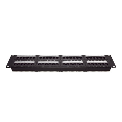 Panel de Parcheo de Impacto (110) UTP de 48 Puertos Cat6, 19 Pulgadas (48.26 cm), 2U, con Barra para Organizar Cable | LP-PP-608