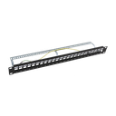 Patch Panel Modular Blindado (STP) de 24 Puertos, con Barra para Organizar Cable | LP-PP-23-STP-BK-24P