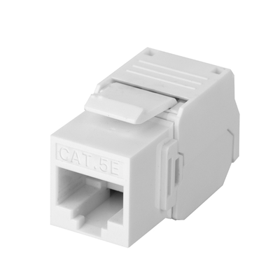 Módulo Jack Keystone Cat5e (Toolless), con Terminación en Ángulo 180 - Color Blanco, Compatible con Faceplate y Patchpanel Linkedpro | LP-KJ-516-TTWH