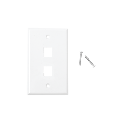 Placa de Pared de 2 Puertos, Keystone, Color Blanco | LP-FP-17