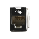 Jack Ultramax Cat6, UTP, Montaje Híbrido en Placa de Pared (Plano y Angulado), Color Negro, Punch Down | U6-H01NS