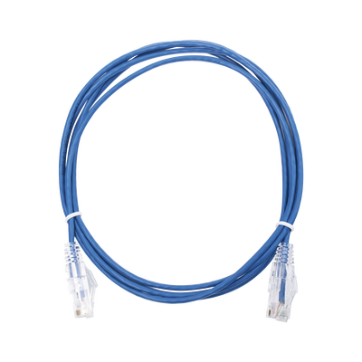 Cable de Parcheo Slim UTP Cat6 - 2 Metros (6.56 Pies) Azul Diámetro Reducido (28 AWG) | LP-UT6-200-BU28