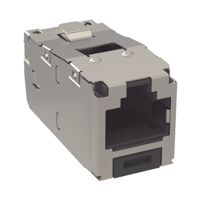 Conector Jack RJ45 Blindado, Estilo TG, Mini-Com, Categoría 6, de 8 Posiciones y 8 Cables, Color Negro | CJS688TGY