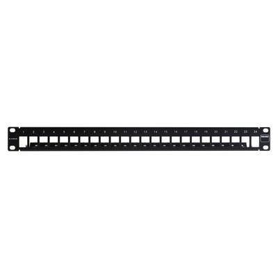 Patch Panel TERA-MAX Blindado de 24 Puertos, Modular (Vacío), Plano, Color Negro, 1UR | TM-PNLZ-24-01