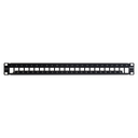 Patch Panel TERA-MAX Blindado de 24 Puertos, Modular (Vacío), Plano, Color Negro, 1UR | TM-PNLZ-24-01
