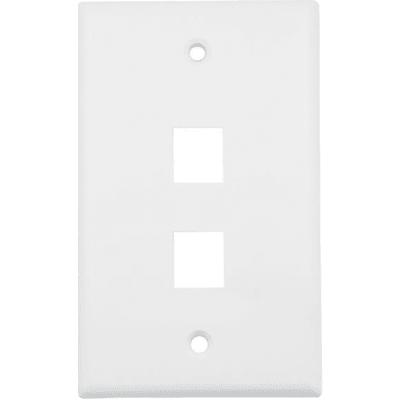 Placa de Pared (Face Plate) / 2 Puertos / Color Blanco / Caja con 20 Piezas / ABS | DS-1FPA2-A