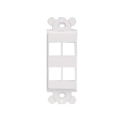 Marco de Módulo Dúplex, Para Placas Frontales Estándar GFCI, Acepta 4 Módulos Keystone, Color Blanco | NK4RMFWH