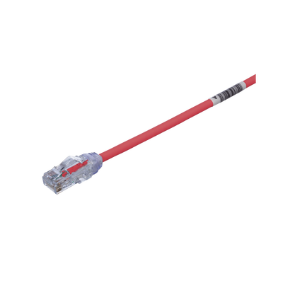 Cable de Parcheo UTP Cat6A, CM/LSZH, Diámetro Reducido (28AWG), Color Rojo, 3.05 Metros (10 Pies) | UTP28X10RD