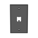 Placa de Pared Vertical Clásica, Salida Para 1 Puerto Mini-Com, Color Negro | CFP1BL