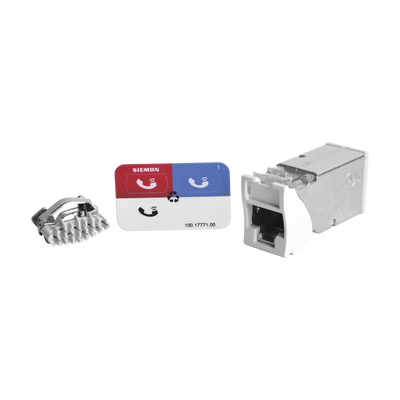 Jack Z-Max Cat6A, Blindado, Montaje Híbrido en Placa de Pared (Plano y Angulado), Color Blanco | Z6A-S02