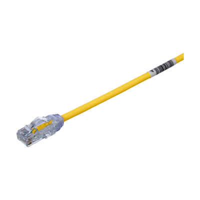 Cable de Parcheo UTP Cat6A, CM/LSZH, Diámetro Reducido (28AWG), Color Amarillo, 0.3 Metros (1 Pie) | UTP28X1YL