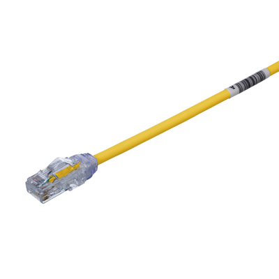 Cable de Parcheo UTP, Cat6A, Diámetro Reducido (28 AWG), CM/LSZH, Color Amarillo, 20.3 cm (8 Pulgadas) | UTP28X8INYL
