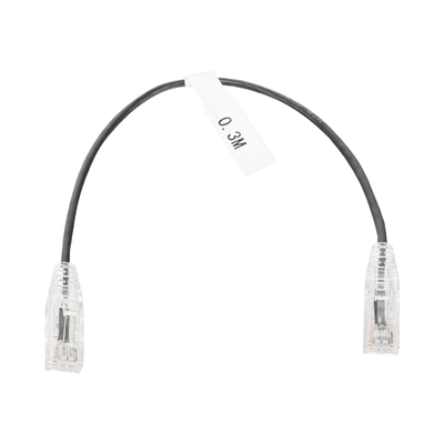 Cable de Parcheo Slim UTP Cat6 - 30 cm (11.81 Pulgadas) Negro Diámetro Reducido (28 AWG) | LP-UT6-030-BK-28