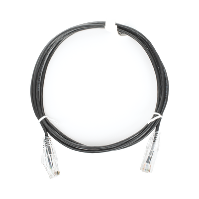 Cable de Parcheo Slim UTP Cat6 - 1.5 Metros (4.92 Pies) Negro Diámetro Reducido (28 AWG) | LP-UT6-150-BK-28