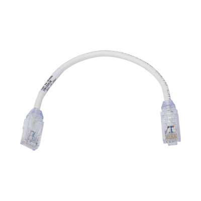 Cable de Parcheo UTP, Cat6A, Diámetro Reducido (28 AWG), CM/LSZH, Color Blanco Mate, 20.3 cm (8 Pulgadas) | UTP28X8IN
