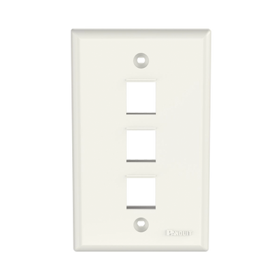 Placa de Pared Vertical, Salida Para 3 Puertos Keystone, Color Blanco Mate | NK3FNIW