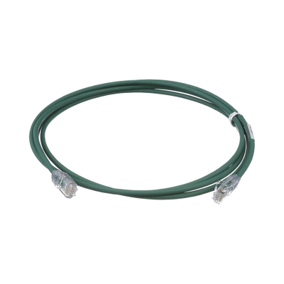 Cable de Parcheo UTP Cat6A, CM/LSZH, Diámetro Reducido (28AWG), Color Verde, 0.91 Metros (3 Pies) | UTP28X3GR