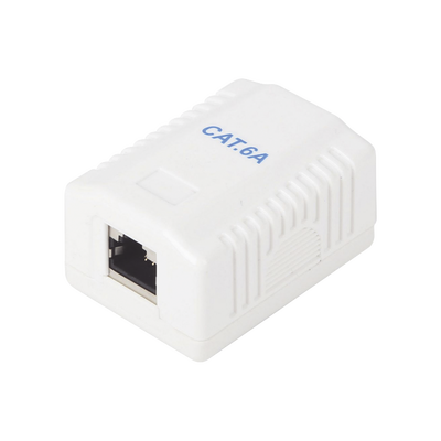 Caja de Pared con 1 Puerto, Incluye 1 Jack STP Cat6A | LP-WP-40-C6A