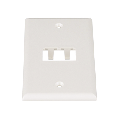 Placa de Pared Vertical Clásica, Salida Para 2 Puertos Mini-Com, Color Blanco Mate | CFP2IW