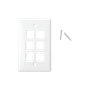 Placa de Pared de 6 Puertos, Keystone, Color Blanco | LP-FP-20