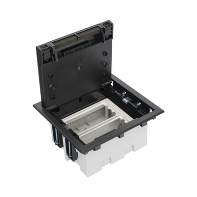 Caja Para Instalación en Piso Falso para Voz, Datos o Contactos Eléctricos / Capacidad para 2 Módulos / Espacio Embellecedor en la Tapa / Profundidad Ajustable de 90 a 120 mm (3.54 a 4.72 pulgadas) / Los Módulos se Adquieren Aparte / (SF210/14CY) | SM-CPF-2