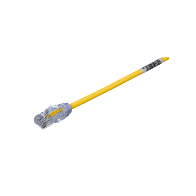 Cable de Parcheo UTP Cat6A, CM/LSZH, Diámetro Reducido (28AWG), Color Amarillo, 4.57 Metros (15 Pies) | UTP28X15YL