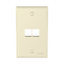 Placa de Pared Vertical, Salida Para 2 Puertos Keystone, Color Marfil | NK2FNEI