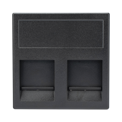 Módulo Color Grafito con 2 Espacios para Jack Keystone con Guardapolvo para las Cajas de Escritorio Ofiblock y Teleblock / (KB76/14) | SM-2-KEY-G