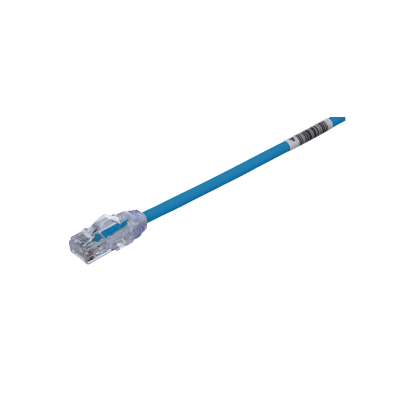 Cable de Parcheo UTP Cat6A, CM/LSZH, Diámetro Reducido (28AWG), Color Azul, 0.61 Metros (2 Pies) | UTP28X2BU