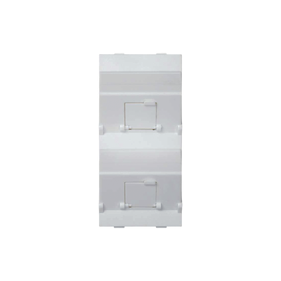 (S80BMD64/9) Placa Voz y Datos Inclinada con Guardapolvo y Adaptador Doble para RJ45 Keystone | SMFP2KEYA