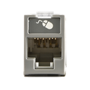 Jack Ultramax Cat5e, UTP, Montaje Híbrido en Placa de Pared (Plano y Angulado), Color Gris, Punch Down | U5-H04NS