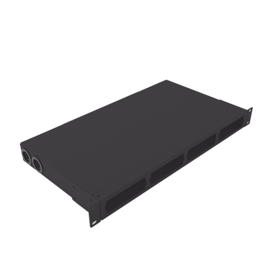 Distribuidor de Fibra Óptica Vacío 19 Pulgadas, Acepta 4 Placas Acopladoras de Linkedpro, Hasta 24 Fibras, 1UR, Incluye Charola de Empalme | LP-ODF-8024