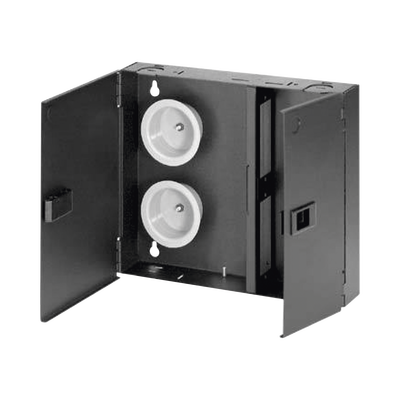 Caja de Conexión de Fibra Óptica, Para Montaje en Pared, Acepta 2 Placas FAP o FMP, Hasta 48 Fibras, Color Negro | FWME2