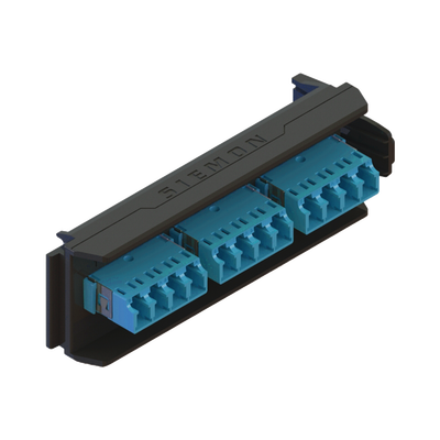 Placa Acopladora LightVerse, 6 Conectores Dúplex LC/UPC, Acepta hasta 12 Fibras Monomodo (No Shuttered) | LVA12-LCU-BC-A