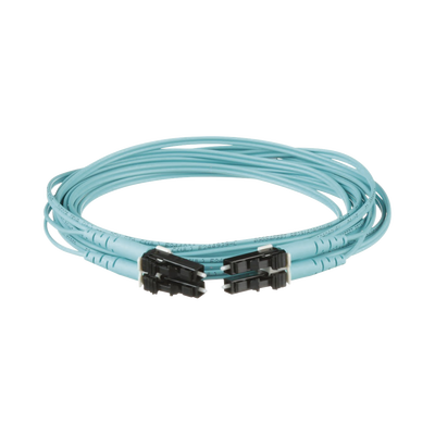 Jumper de Fibra Optica Multimodo 50/125 OM4, LC-LC Duplex, OFNR (Riser), Color Aqua, 1 Metro (3.28 Pies) | FZ2ERLNLNSNM001