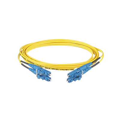 Jumper de Fibra Optica Monomodo 9/125 OS2, LC-LC Duplex, OFNR (Riser), Color Amarillo, 1 Metro (3.28 Pies) | F92ERLNLNSNM001