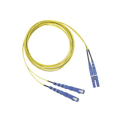 Jumper de Fibra Optica Monomodo 9/125 OS2, LC-SC Duplex, OFNR (Riser), Color Amarillo, 2 Metros (6.56 Pies) | F92ERLNSNSNM002