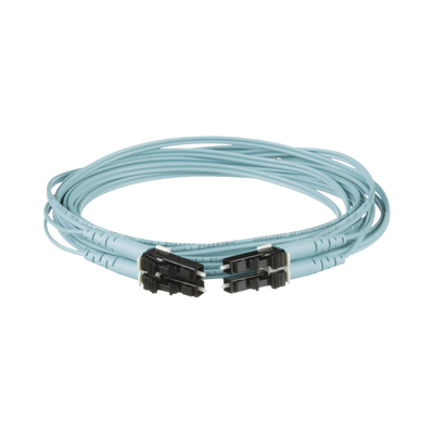Jumper de Fibra Optica Multimodo 50/125 OM3, LC-LC Duplex, OFNR (Riser), Color Aqua, 4 Metros (13.12 Pies) | FX2ERLNLNSNM004