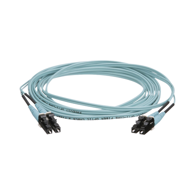 Jumper de Fibra Optica Multimodo 50/125 OM4, LC-LC Duplex, OFNR (Riser), Color Aqua, 20 Metros (65.62 Pies) | FZ2ERLNLNSNM020