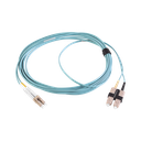 Jumper de Fibra Óptica Multimodo 50/125 XGLO OM3, LC-SC Duplex, OFNR, Color Aqua, 5 Metros (16.40 Pies) | FJ2-LCSC5L-05AQ