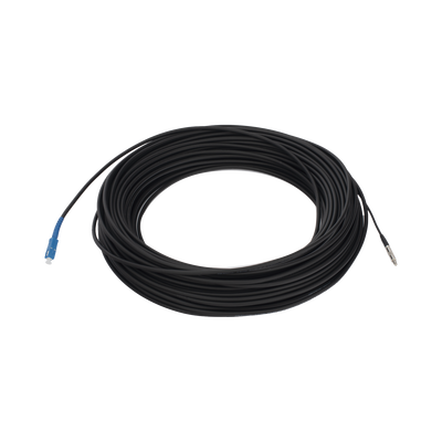 Rollo de Fibra Óptica Drop Redonda G657A2 Monomodo Simplex de 50 Metros (164 Pies) con Conectores SC/UPC-SC/UPC para Instalaciones Aéreas, Subterráneas o a la Intemperie | LP-50-SCU