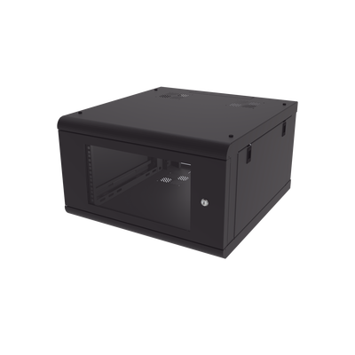Gabinete de Pared con Puerta de Cristal Templado, 635 mm de Profundidad, 6U Rack de 19 in, Acero Reforzado | SR-1906-GN2G