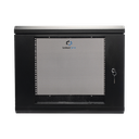 Gabinete de Pared de 9U con Puerta de Cristal Templado, 455 mm de Profundidad, Rack de 19'', Acero Reforzado Color Negro. | SR1909LH3G
