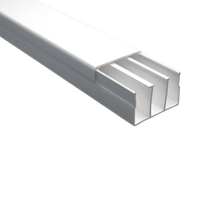 Canaleta sin troquel con tapa color blanco de PVC auto extinguible, 40 x 62 tramo 2.5m (6301-01251) | TEK-62-ST